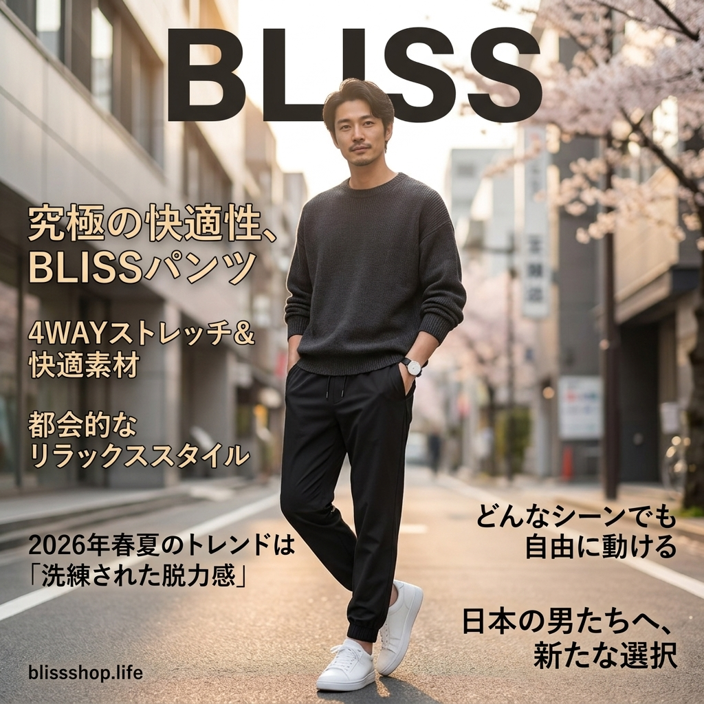 メンズソリッドブラックトラウザーズ 
