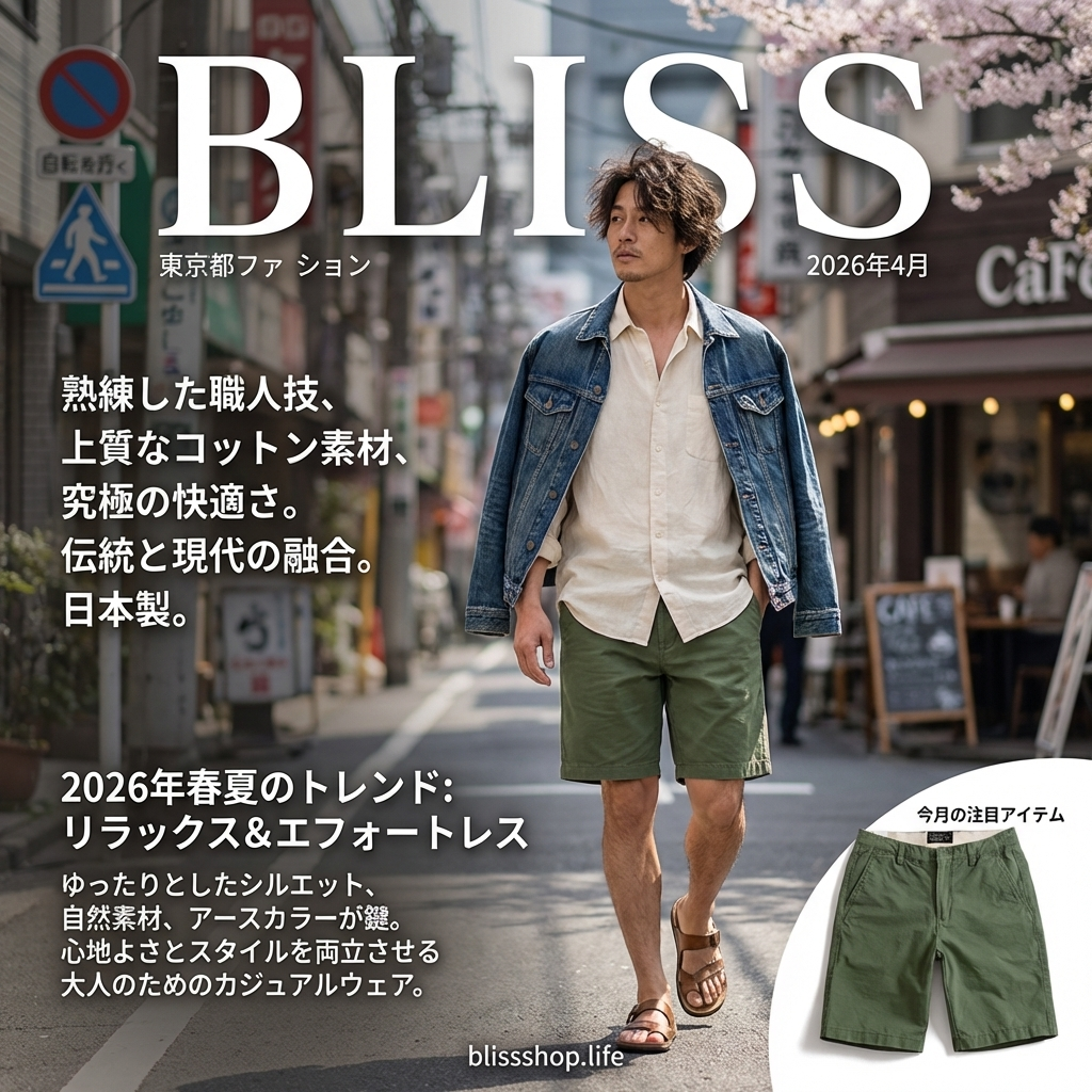 ピュアコットン ルーズストレートショートパンツ