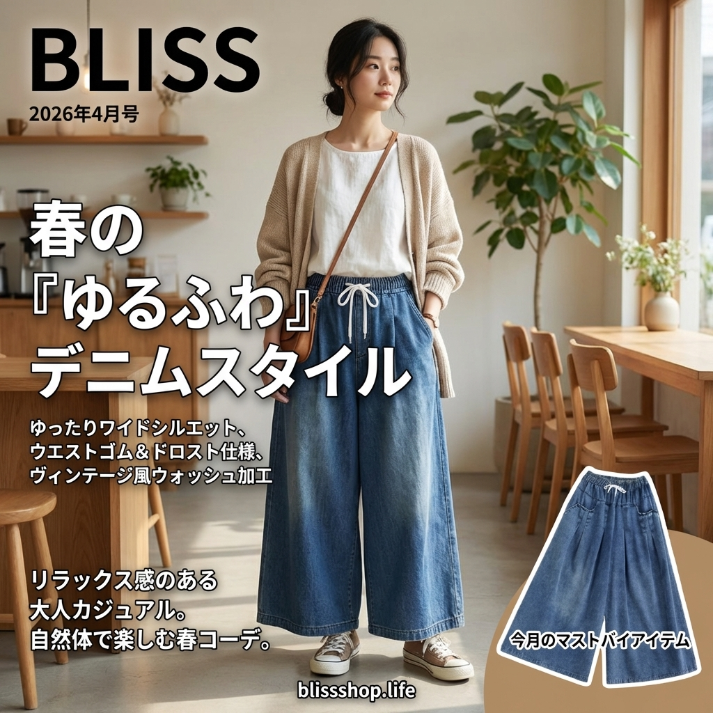 ルーズストレートデニムパンツ