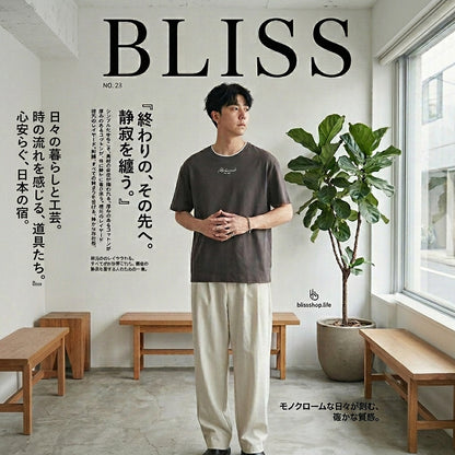 コントラストエッジレター刺繍Tシャツ