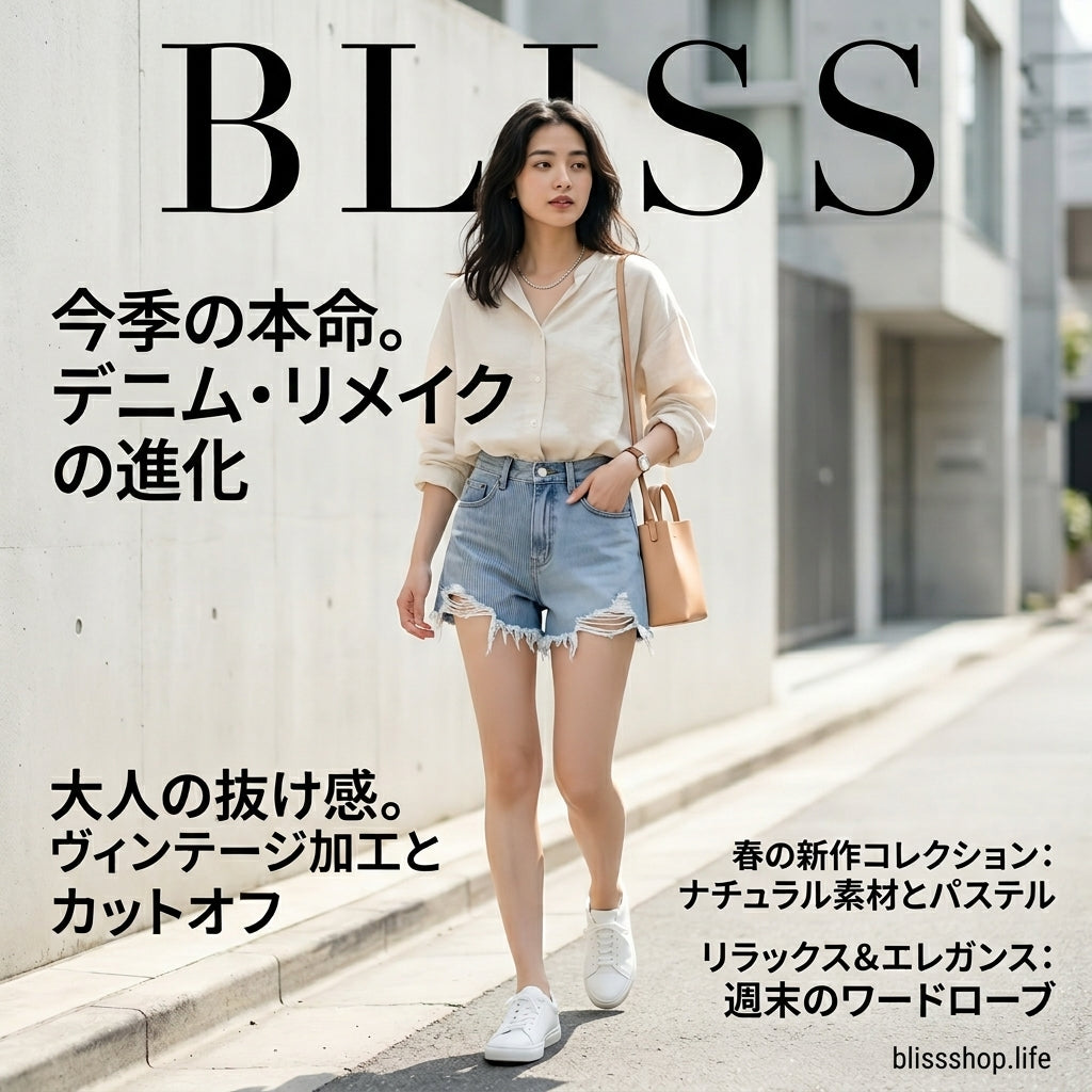 ダメージ加工のダメージデニムショートパンツ 