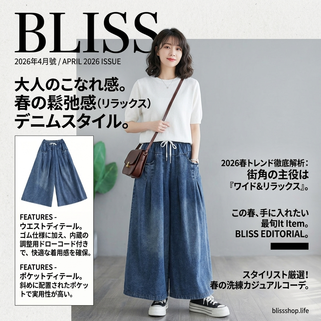 ルーズストレートデニムパンツ