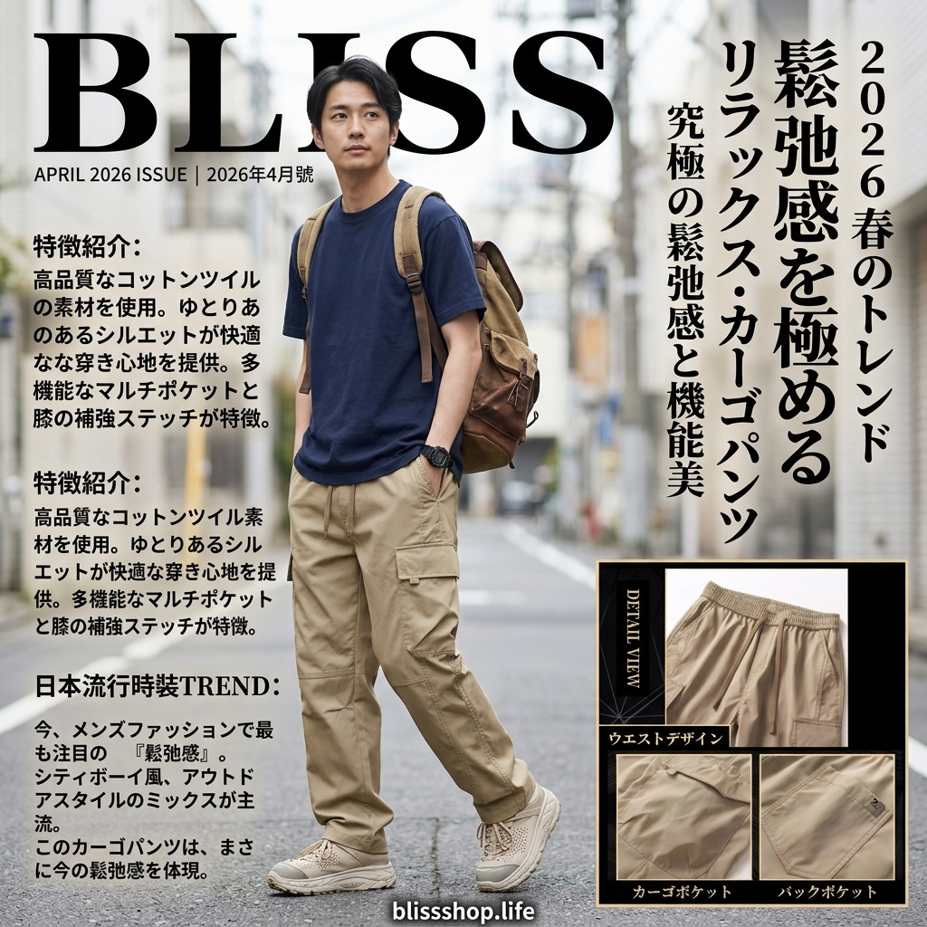 ルーズフィットストレートレッグカーゴパンツ  