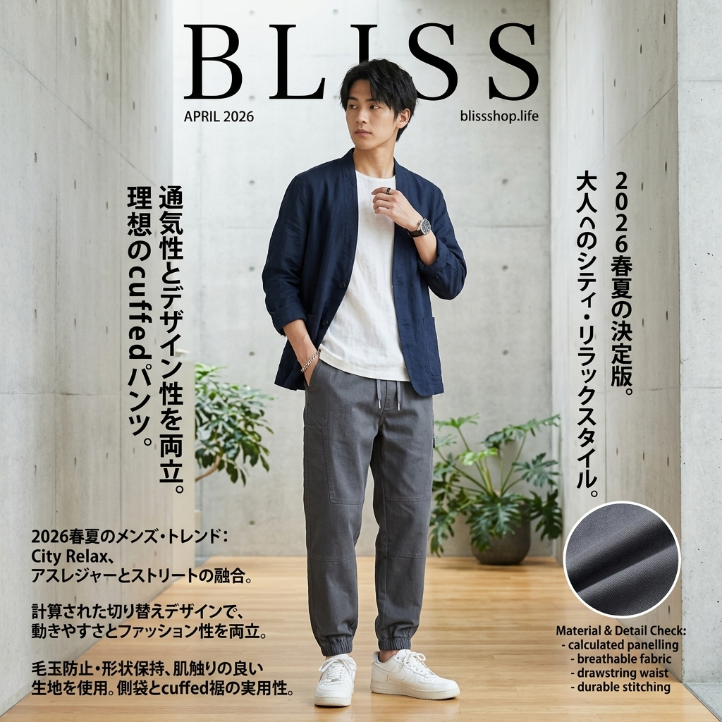 新作夏用軽量カフスパンツ
