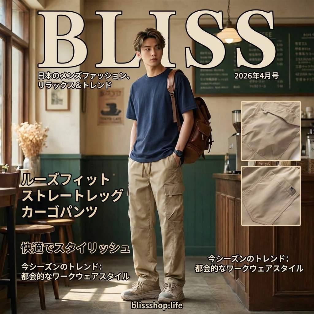 ルーズフィットストレートレッグカーゴパンツ  
