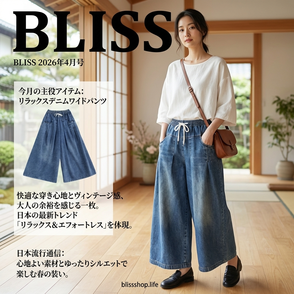 ルーズストレートデニムパンツ