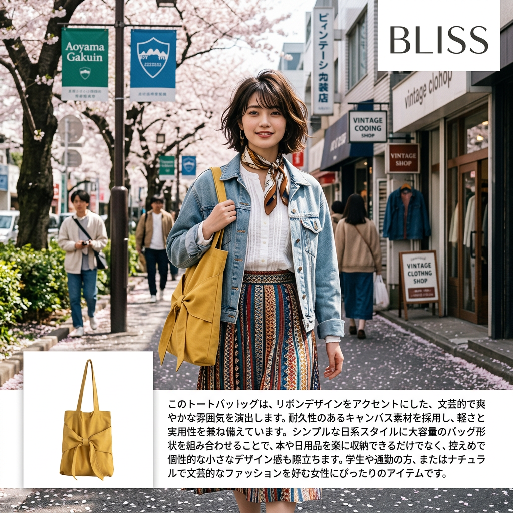 Bowknot Canvas Shoulder Bag