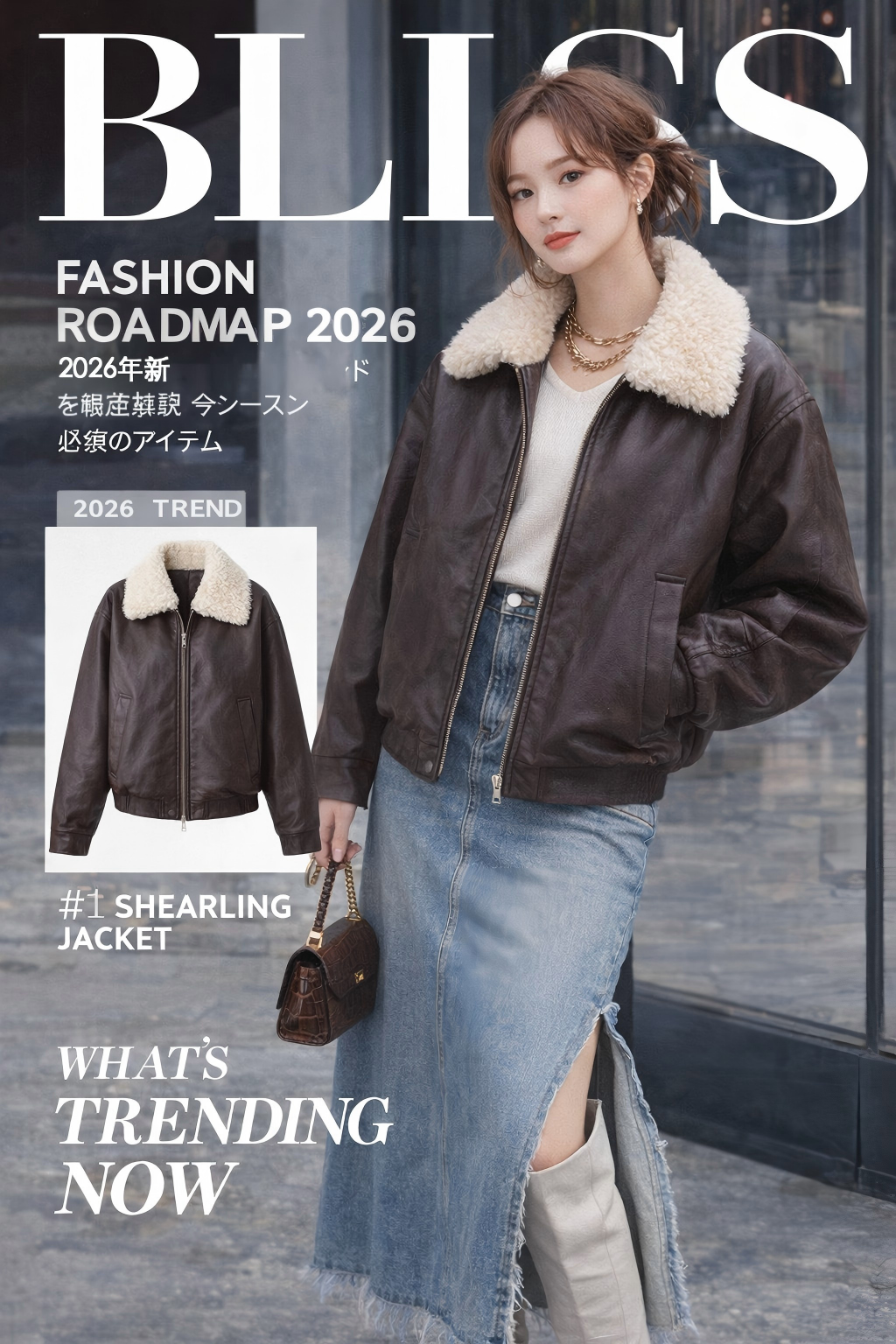 American Vintage Oversized Lapel PU Jacket