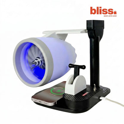 Jet Engine Turbine Desk Fan with Wireless Charging