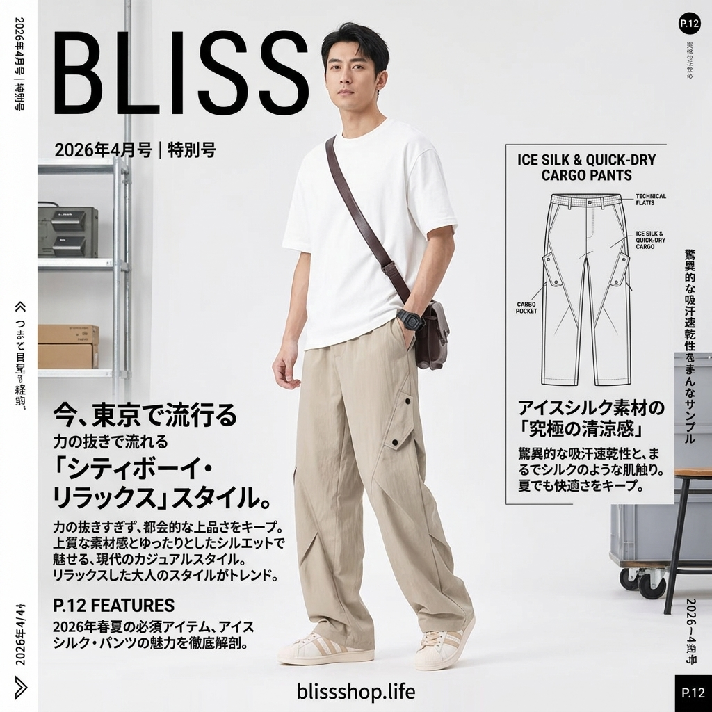 アイスシルク クイックドライ カーゴパンツ 