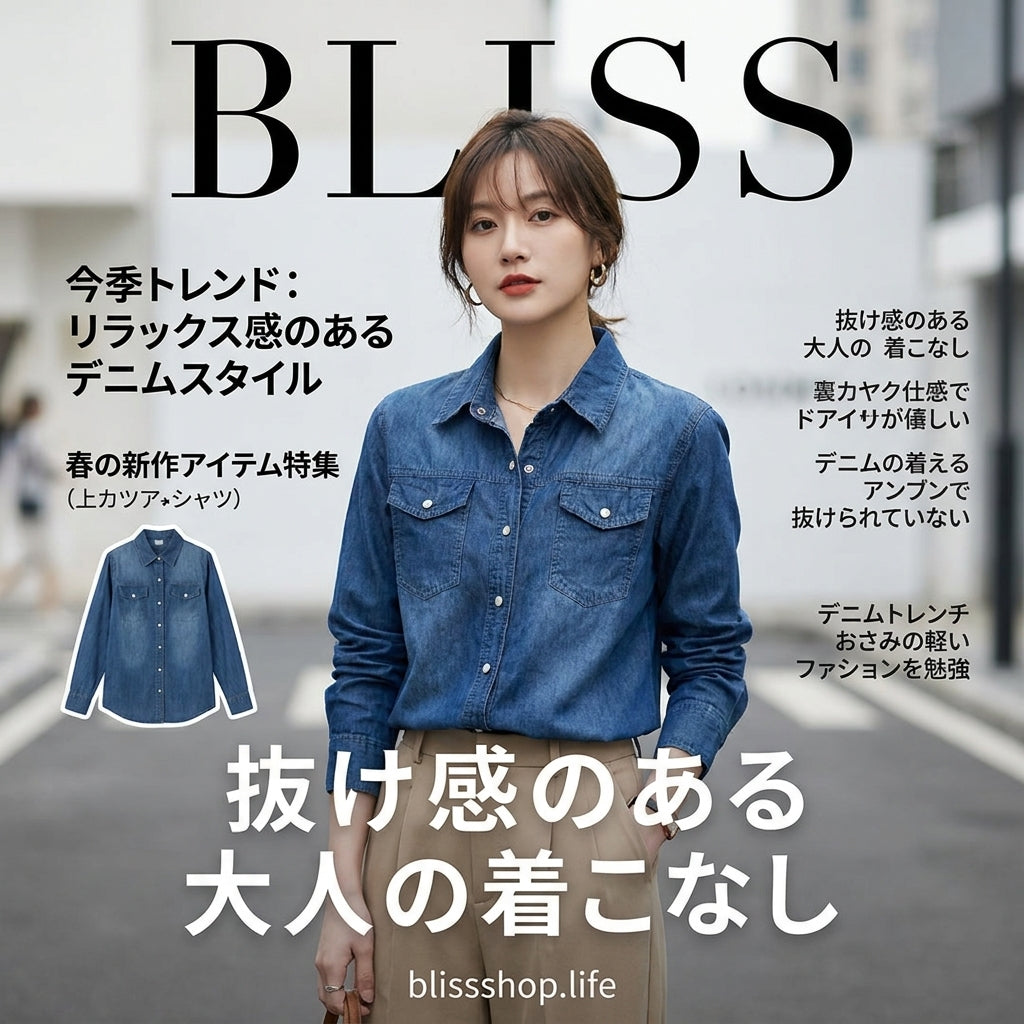 修身長袖牛仔衫