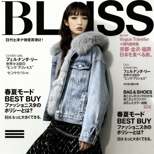 Japanese-Style Loose Fit Fleece-Lined Denim Jacket